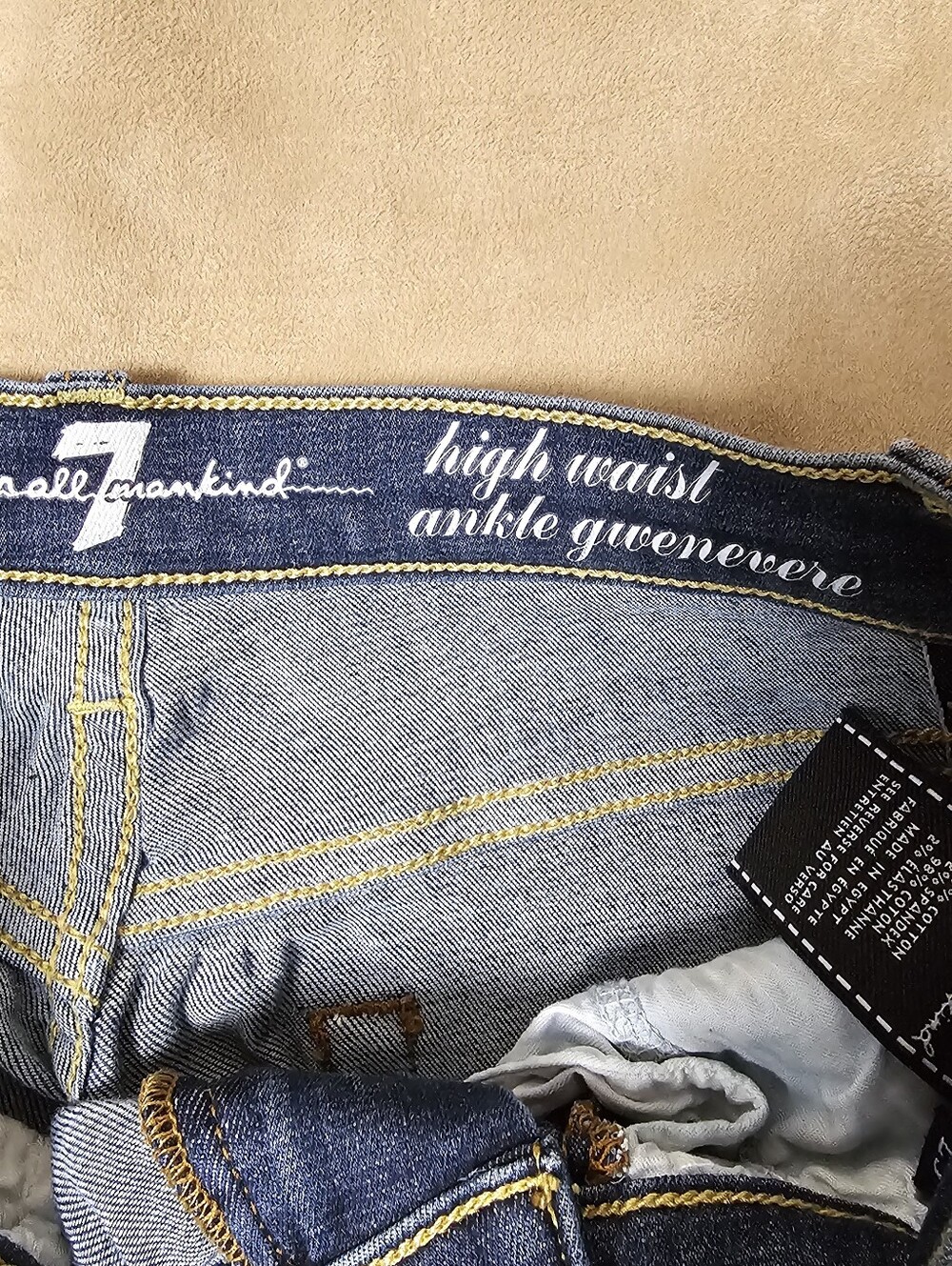 7 For All Mankind 98% Cotton High Waist Women's Dark Blue Skinny Jeans - Picture 7 of 13